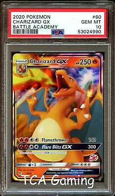 $49.99 • Buy PSA 10 GEM MINT Charizard GX 9/68 BATTLE ACADEMY #60 HOLO RARE Pokemon Card