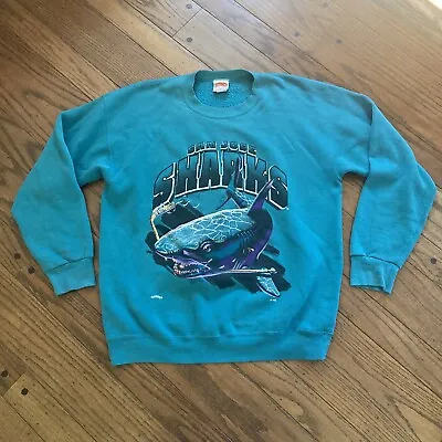 Vintage Auth San Jose Sharks Nutmeg Mills XL Sweater Blue Sweatshirt Shirt NHL • $159.99