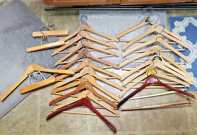 Lot Of 21 Vintage Wishbone Hangers Wooden Coat Suit Pants • $35