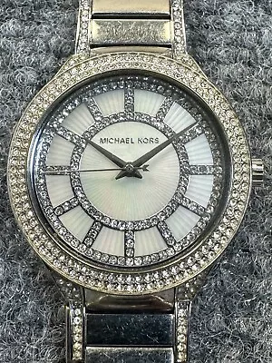 Michael Kors Ladies Bracelet Wristwatch Stainless Steel Rhinestone Bling MK 3311 • $25.95