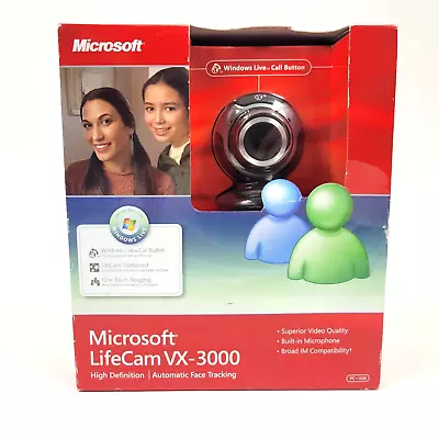 Microsoft LifeCam VX-3000 Webcam - Windows Vista Compatible Web Cam Factory Seal • $12