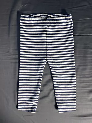 Hanna Andersson Blue With White Stripes Cotton Spandex Pants (12-18 Mos) • $14.99