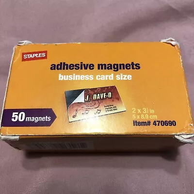 $8.95 • Buy Staples 49 PCs Adhesive Magnets Business Card Size 2” X 3 1/2” Item# 470690
