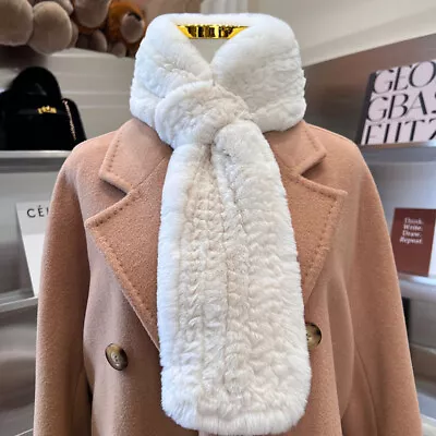 100% Real Rex Rabbit Fur Scarf/ Fur Collar Wraps Women/girls Neckerchief 5colors • $29.99