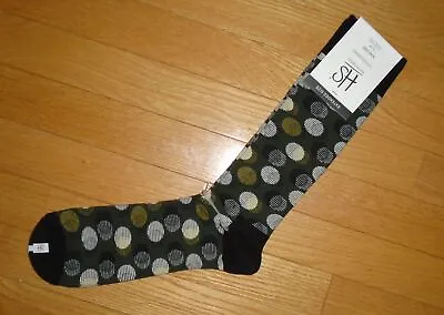 HS By Happy Socks Mens King Size Extended Fit 13-16 Polka Dots Olive NWT • $6.99