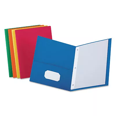 Oxford Twin-Pocket Folders With 3 Fasteners Letter 1/2  Capacity Assorted 25/Box • $18.06