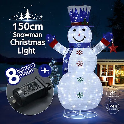 3D Snowman Christmas Light 150cm 200 LED Rope String Xmas Decoration Gift 8 Mode • $99.95