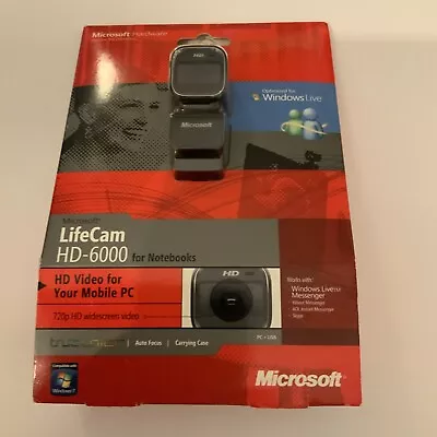 Microsoft LifeCam For Notebooks HD-6000 - 720p HD Video 360 Camera Free Shipping • $27.95