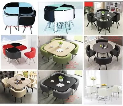 $450 • Buy New Space Saver Dining Table Black Blue Brown Beige Red White 5pc Set 