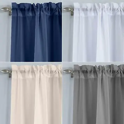 Voile Curtains White Cream Grey Navy One Panel Net Curtain Sheer Window Cover • £7.99