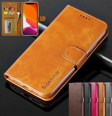 Magnetic Leather Phone Case For IPhone 14 15 Pro Max 13 XR 7 8 Wallet Flip Cover • £3.99