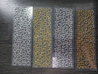$2.80 • Buy Gold Silver Star Moon Hearts Butterfly Shapes Sticker Sheets Bullet Journal