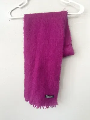 Foxford Women's Mohair Wool Blend Winter Scarf Pink Fuscia 60”Made In Ireland • $12.75