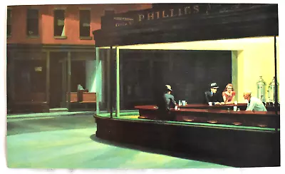 Edward Hopper Nighthawks Lithograph 1990 • £12.64