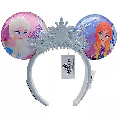 DisneyParks Frozen Anna Elsa Snowflake Ears Minnie Mouse Bow Headband Ears • $16.81