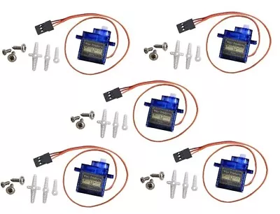 Pro 5 Pack Mini SG90 Micro Servo Motor 9G RC Robot ArmHelicopterRemote Control • £8.99