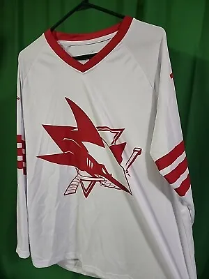 San Francisco 49ers San Jose Sharks Mash Up Hockey Jersey Medium SGA White Red • $23