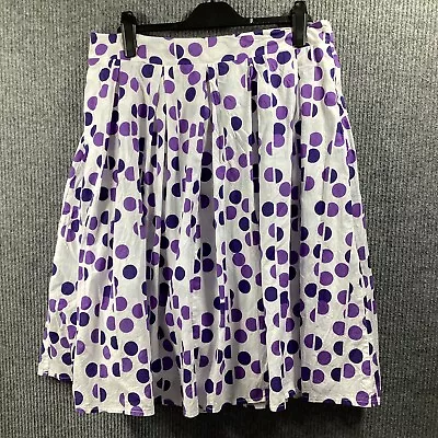 Marks And Spencer Womens White Polka Dot Cotton Skirt Size 16 • £8