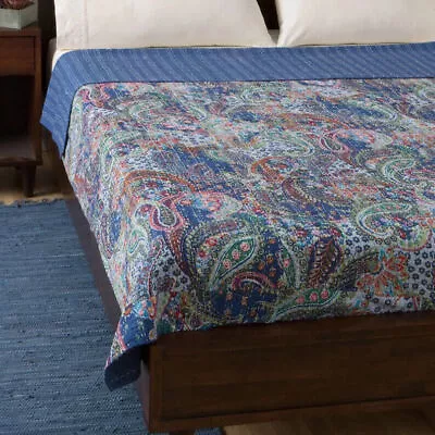 Indian Handmade Vintage Kantha Quilt Throw Bedspread Cotton Blanket Twin Gudari • £40.80
