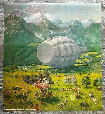 LANDSCAPE WITH HAND GRENADE Vintage Poster Art 1974 Counter Culture Hippie • $49
