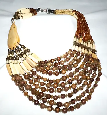 Vintage Elaborate 10x Strand Bead Color Necklace By Masha Archer  (GeB)#16 • $849