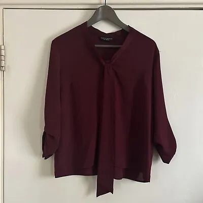 Dorothy Perkins Maroon Blouse Top - Size 10 • £12.50