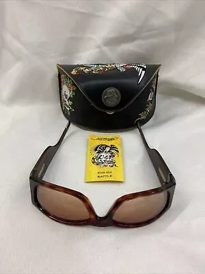 Vintage Ed Hardy Sunglasses Designer Tattoo Eyewear Women’s EHS-015 W/case👍👍 • $54.55