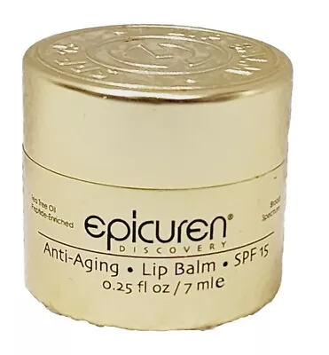 Epicuren LIP BALM Anti-Aging Discovery SPF15 Tea Tree Oil Peptide .25 Oz/7mL New • $15.99