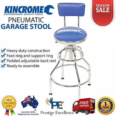 Kincrome Pneumatic Garage Stool Mechanic Workshop High Backrest Padded Chair NEW • $206.91