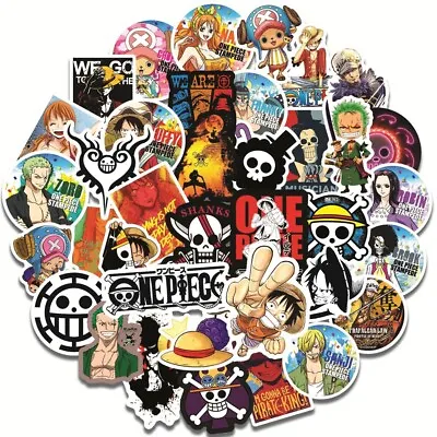 £4.77 • Buy UK 50PCS One Piece Stickers Skateboard Sticker Graffiti Laptop Car Luggage Decal