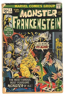 THE MONSTER OF FRANKENSTEIN #1 (Marvel 1973) 1st Solo Issue & 3rd Appearance! • $21.95