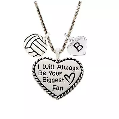 Custom I Will Always Be Your Biggest Fan Volleyball Mom Necklace Jewelry Initial • $23.49
