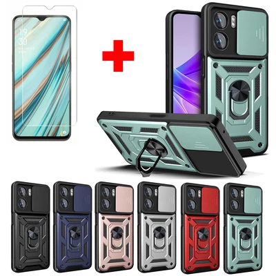 $16.99 • Buy For Oppo A57 A57s/A77 Shockproof Hybrid Case Cover Ring Stand+Tempered Glass