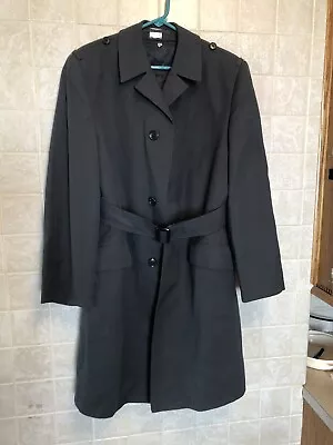 German Wool Trench Coat Zip Out Liner 100% Wool (Size In The Photos) • $24