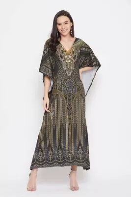 NEW Embellished Kaftans Silk Blend O/Size 22 24 26 28 30 Animal Print • $65