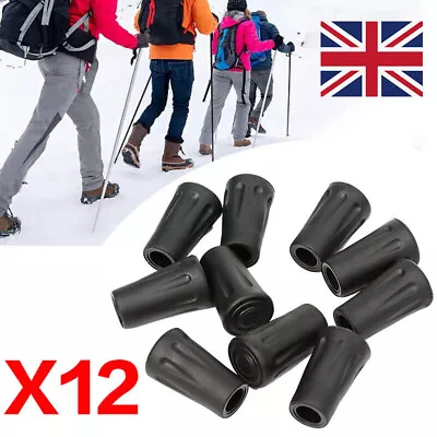 12X Reinforced Trekking Pole Rubber Tip End Cap Hammer Hiking Walking Stick Cap • £5.99