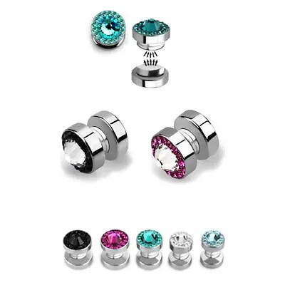 Fake Magnetic Earrings Body Jewelry 5mm Crystal Strong Magnet Non Pierced • $9.99