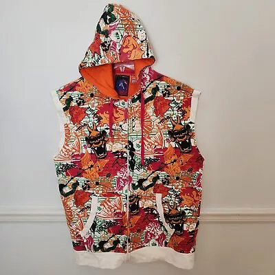 Mecca Hoodie XXXL 3XL Mens Graphic Sleeveless Streetwear Orange Sweatshirt Zip • $79.99