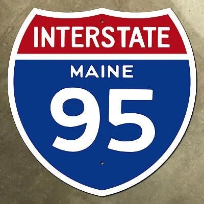 Maine Interstate Route 95 Portland Augusta Highway Marker 1957 Road Sign 12x12 • $95.92