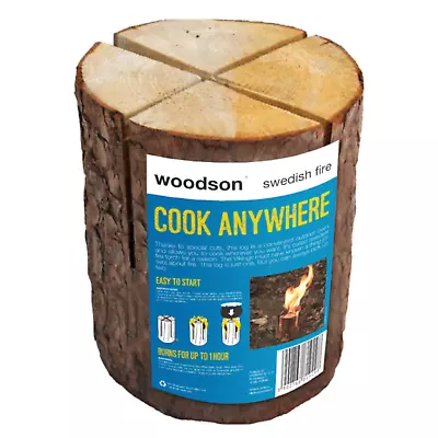 Woodson ECO Swedish Torch Fire Log Camping Cooking Garden Candle Large19cm • £14.99