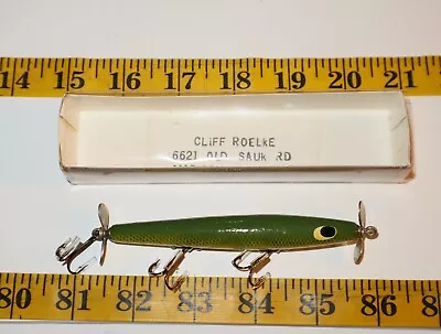 Vintage Cliff Roelke Wood-Line Lures Fishing Lure • $2.26