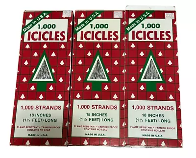 Vintage Christmas Tree Icicles Tinsel Rauch Industries 3 Boxes Of 1000 Each • $15.95