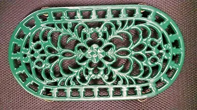 £13.99 • Buy Oval Cast Iron Trivet Stand In Green ** Brand New**
