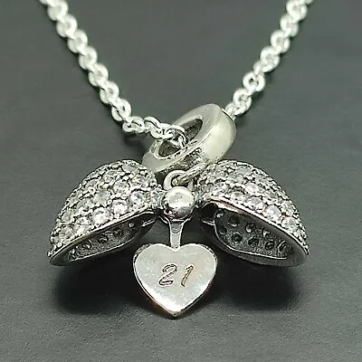 21 Necklace. 21st Pendant And Necklace. Sterling Silver Gift For Her Woman Girls • £22.95