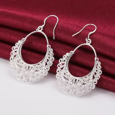 $1.95 • Buy 925 Sterling Silver Vintage Earrings For Women Luxury Designer Jewelry Wedding