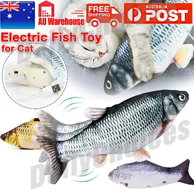 $11.95 • Buy Electric Dancing Fish Kicker Cat Toy Wagging Realistic Moves USB Rechargeable AU