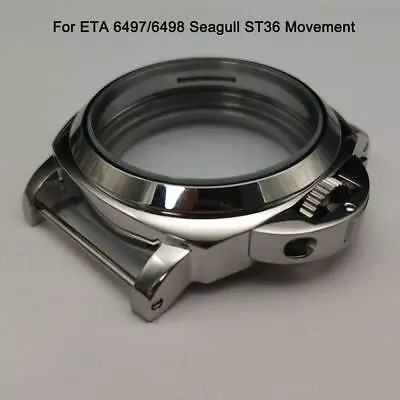 For ETA 6497/6498 Seagull ST36 Movement 44mm Brushed Metal Watch Case Cover • $24.03