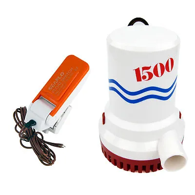 12V 1500GPH Bilge Pump Marine Boat Yacht Submersible Water Pump W/ Float Switch • $48.59