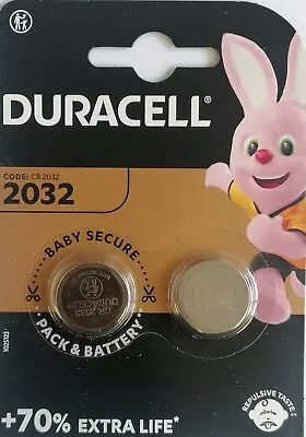 DURACELL - 2032 BATTERIES (CR2032 Alarms Watch Remote Car Remote Fob) 2 PACK • £2.99