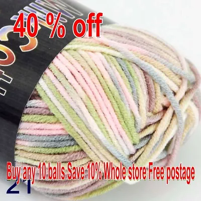 Sale New 1ballsx50gr Soft Baby Cotton Hand Yarn Colorful Socks Scarf Knitting • $2.57